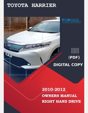 toyota harrier 2010-2012 owners manual in english